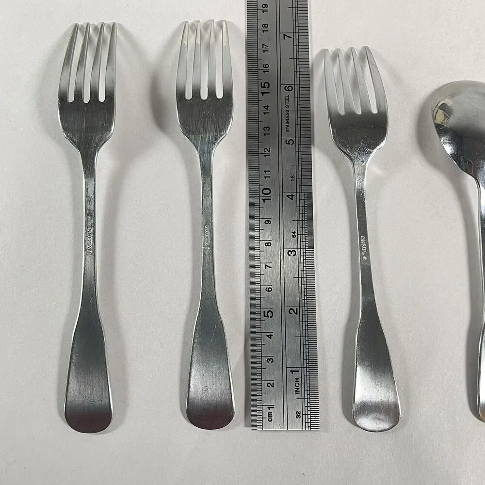 Set of 4 Oneida USA Yankee Clipper Dinner Forks Salad Fork Sugar Spoon Stainless